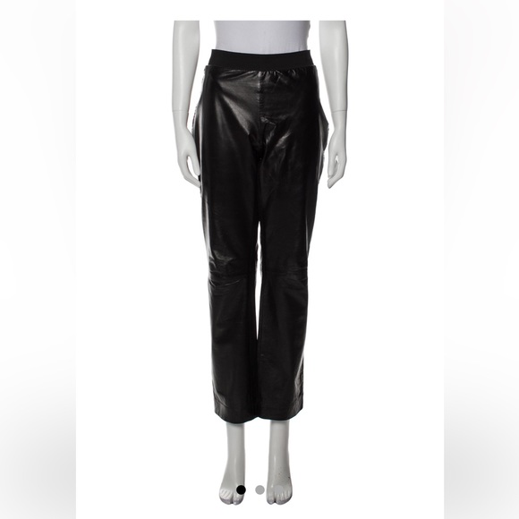 Helmut Lang Pants - Helmut Lang Straight Leg Leather Pant